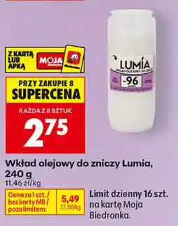 Biedronka Wkład olejowy do zniczy Lumia oferta