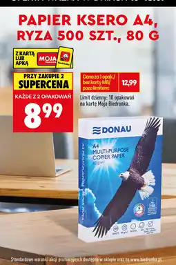 Biedronka Papier ksero A4 Donau 80g ryza 500 szt oferta