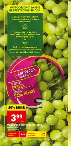 Biedronka Moyca Winogrono jasne bezpestkowe snack oferta