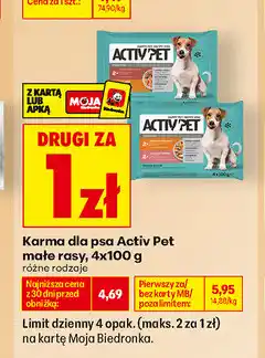 Biedronka Karma dla psa Activ Pet małe rasy oferta