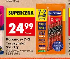 Biedronka Kabanosy 7+2 Gratis Tarczyński, 9x50 g oferta
