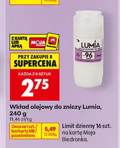 Biedronka Wkład olejowy do zniczy Lumia oferta