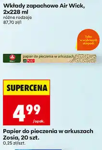 Biedronka Papier do pieczenia w arkuszach Zosia, 20 szt oferta