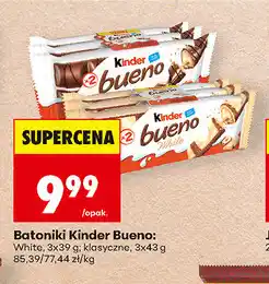 Biedronka Batoniki Kinder Bueno, 3x39 g / 3x43 g oferta