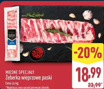 ALDI Żeberka wieprzowe paski Mięsne Specjały oferta