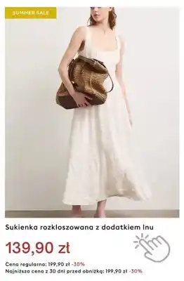 Sukienka rozkloszowana z dodatkiem lnu