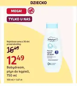 Rossmann Płyn do kąpieli dla dzieci Babydream oferta