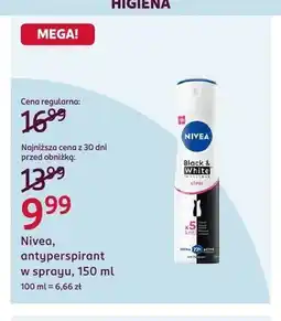Rossmann Antyperspirant w sprayu Nivea Black & White Invisible Clear oferta