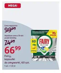 Rossmann Kapsułki do zmywarki Fairy Platinum oferta