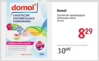 Rossmann Chusteczki zapobiegające farbowaniu ubrań Domol oferta