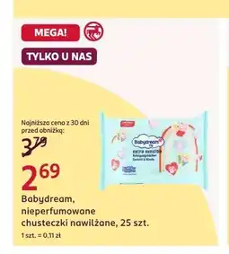 Rossmann Chusteczki nawilżane Babydream extra sensitive nieperfumowane oferta
