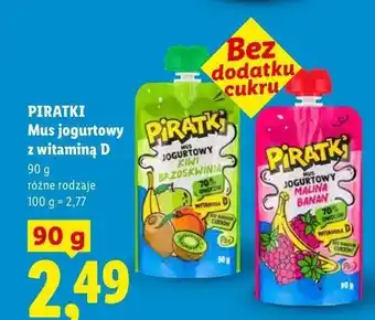 Lidl Mus jogurtowy z witaminą D Piratki kiwi brzoskwinia oferta
