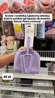 Pepco Zestaw z szufelką i gumową zmiotką Pepco Home oferta