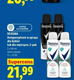 Lidl Antyperspirant w sprayu dla mężczyzn Rexona 2-pak oferta