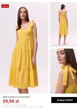 Greenpoint Sukienka damska na ramiączkach Greenpoint żółta oferta