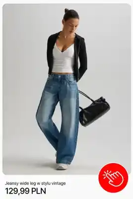 Jeansy wide leg w stylu vintage Cropp