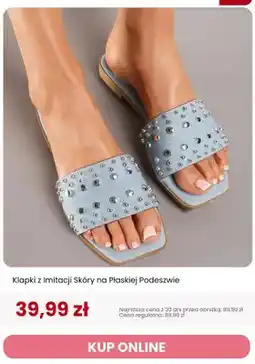 Renee Klapki z imitacji skóry na płaskiej podeszwie Renee oferta