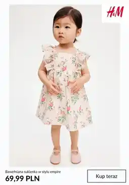 H&M Bawełniana sukienka w stylu empire H&M oferta