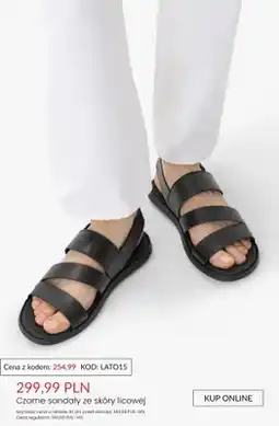 Ryłko Sandały czarne ze skóry licowej oferta