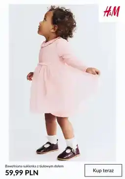 H&M Sukienka bawełniana z tiulowym dołem H&M oferta