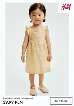 H&M Sukienka bawełniana z falbankami H&M oferta