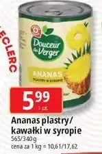 E.Leclerc Ananas plastry/kawałki w syropie Douceur du Verger oferta