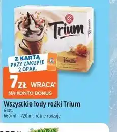 E.Leclerc Wszystkie lody rożki Trium oferta