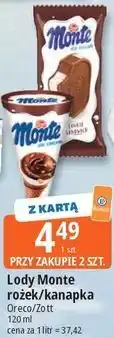 E.Leclerc Lody Monte rożek/kanapka Oreco/Zott oferta