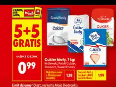 Biedronka Cukier biały, 1 kg (Królewski, Polski Cukier, Diamant, Sweet Family) oferta