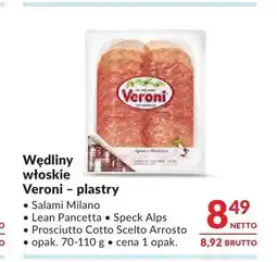 Makro Wędliny włoskie Veroni plastry Salami Milano oferta
