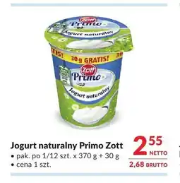 Makro Jogurt naturalny Primo Zott oferta