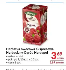 Makro Herbatka owocowa ekspresowa Herbaciany Ogród Herbapol Malina oferta