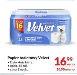 Makro Papier toaletowy Velvet Delikatnie Biały 16-pak oferta
