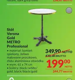 Makro Stół Verona Gold METRO Professional oferta