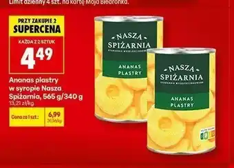 Biedronka Ananas plastry w syropie Nasza Spiżarnia oferta