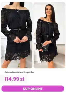 Modna Kiecka Sukienka czarna koronkowa hiszpanka ModnaKiecka.pl oferta