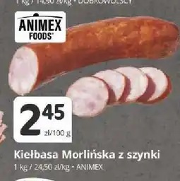 Marketvita Kiełbasa Morlińska z szynki Animex oferta
