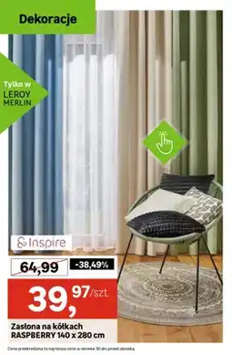 Leroy Merlin Zasłona na kółkach Inspire RASPBERRY 140x280 cm oferta