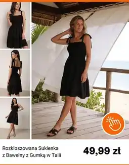 Born2be Sukienka rozkloszowana z bawełny z gumką w talii Born2be oferta