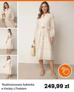Born2be Sukienka rozkloszowana w kwiaty z paskiem Born2be oferta