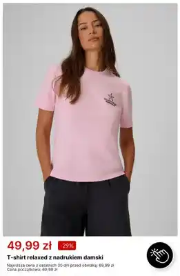 T-shirt relaxed z nadrukiem damski