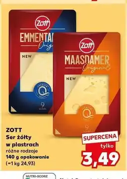 Kaufland Ser żółty w plastrach Emmental Zott oferta