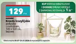 Biedronka Gardenic Krzesło brazylijskie poduszka z nadrukiem, 100 x 130 cm, beżowe oferta