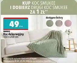 Biedronka SMUKEE Koc dekoracyjny oferta