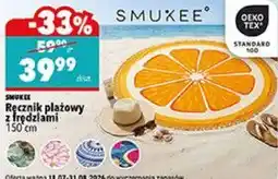 Biedronka Ręcznik plażowy z frędzlami Smukee oferta