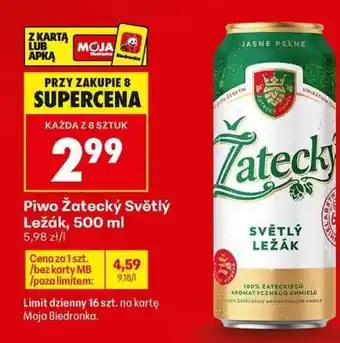 Biedronka Piwo Žatecký Světlý ležák 500 ml oferta