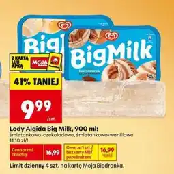 Biedronka Lody Algida Big Milk, 900 ml oferta