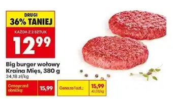 Biedronka Big burger wołowy Kraina Mięs, 380 g oferta