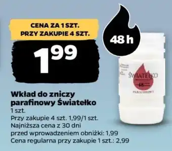 Wkład do zniczy parafinowy Światełko