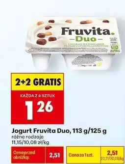 Biedronka Jogurt Fruvita Duo, 113 g/125 g oferta